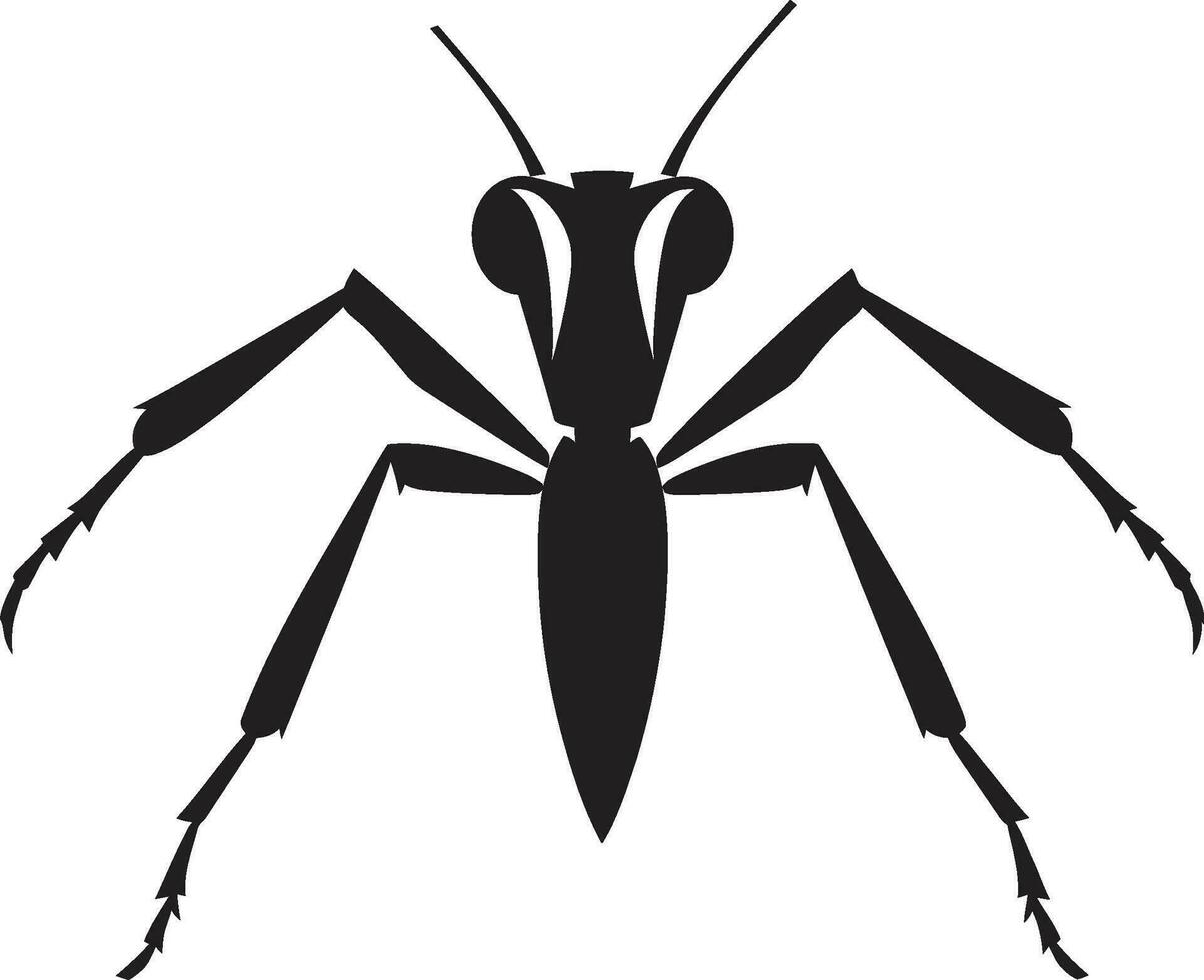 Mighty Mantis Emblem Black Vector Logo Graceful Insect Silhouette Iconic Design