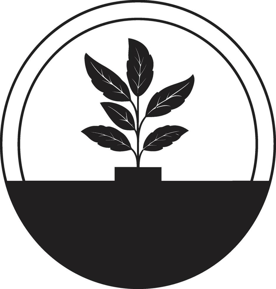 minimalista cerámica emblema logo símbolo en conserva serenidad majestad negro planta logo vector