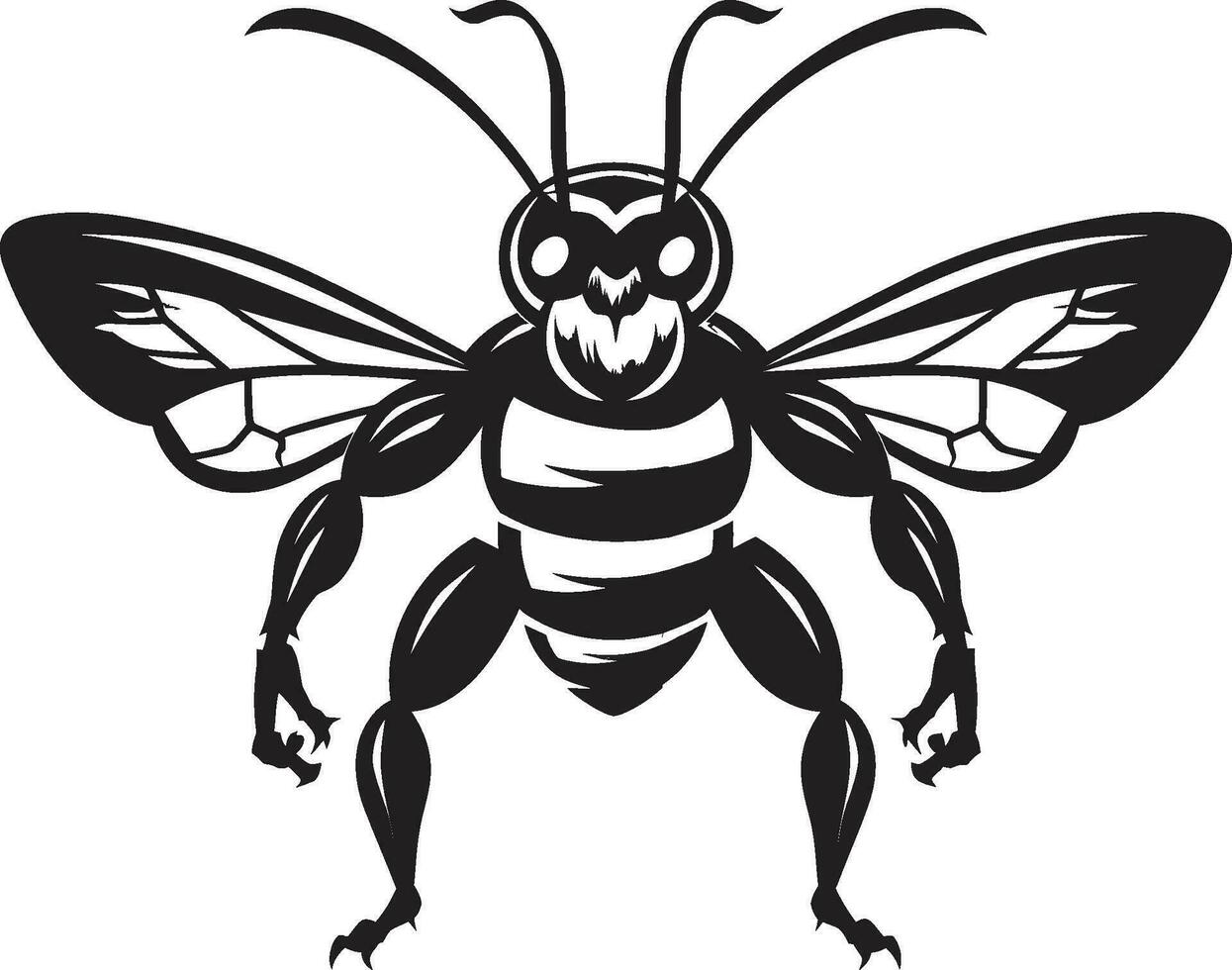 Emblematic Insect Excellence Mighty Art Regal Defender Hornet Emblem Design vector