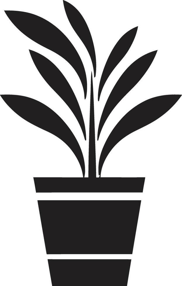 pulcro planta maceta icono moderno negro logo diseño minimalista verdor emblema vector maceta símbolo