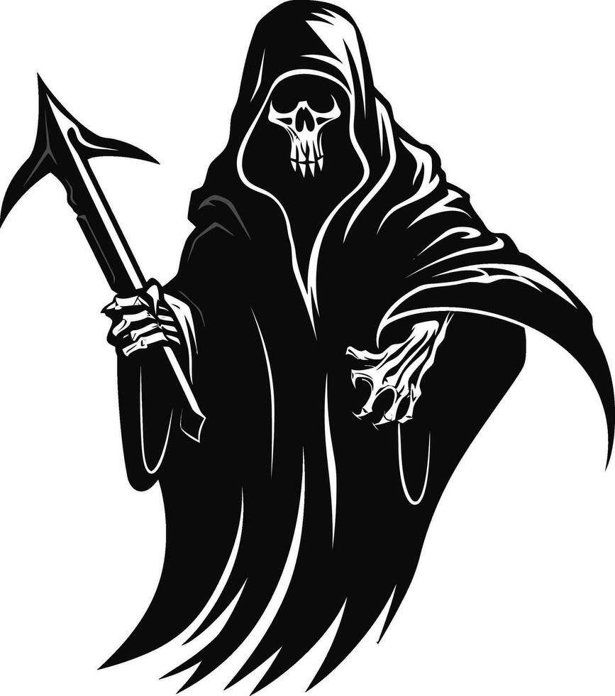 Guardian of the Beyond Monochrome Reaper Icon Regal Conductor of the Departed Vector Emblem