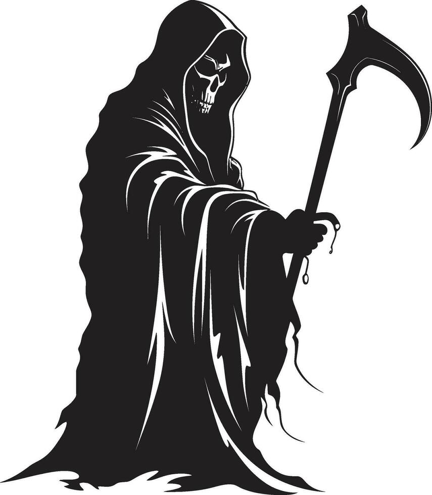 Eternal Transition in Black Logo Design Simplistic Harbinger of Eternity Grim Icon vector