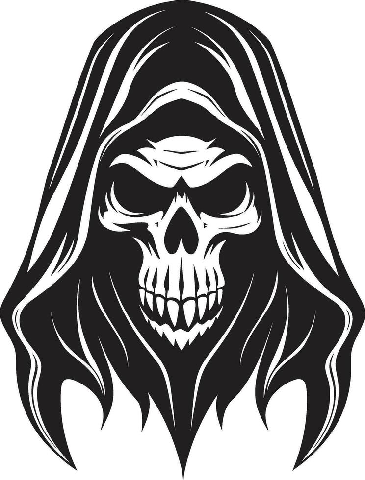 Guardian of Souls in Black Reaper Logo Icon Iconic Passage of the Unknown Grim Symbol vector