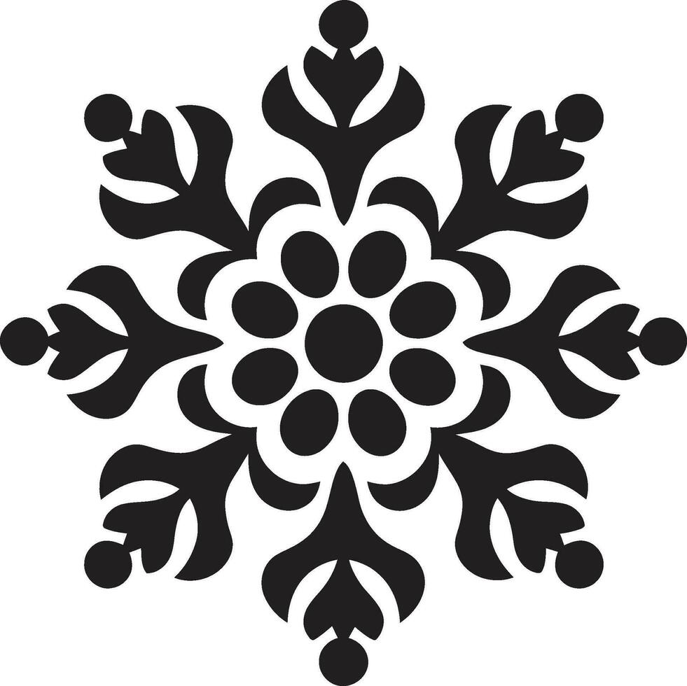 Noble Frost Guardian Black Vector Emblem Natures Serenity Snow Symbol in Black