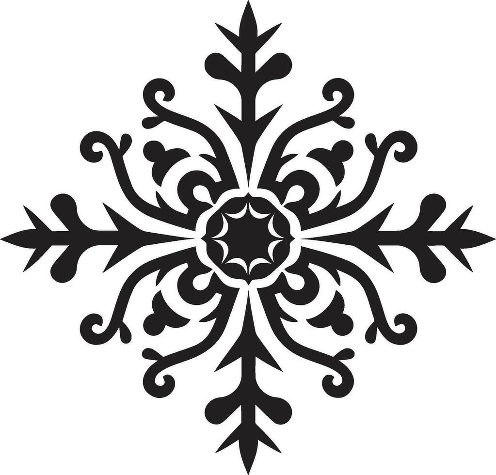 elegancia en escarcha icónico nieve símbolo emblema de inviernos belleza minimalista diseño vector