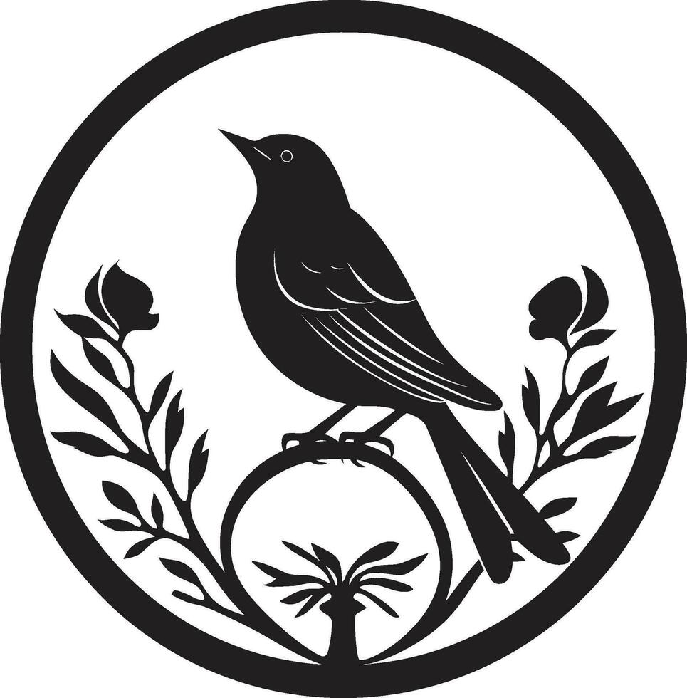 Elegance in Flight Iconic Robin Emblem of the Forest Minimalist Bird Symbol vector