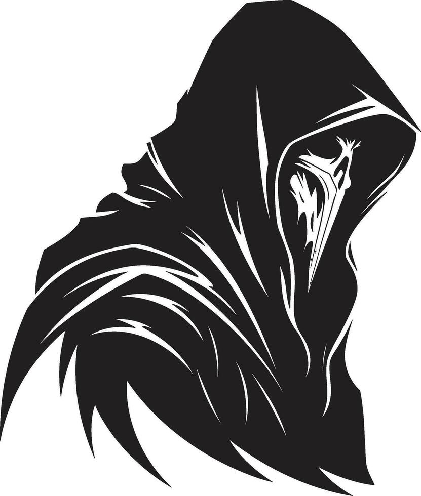 Elegant Reaper Ambassador Monochromatic Emblem Iconic Enigma of the Afterlife Dark Reaper vector