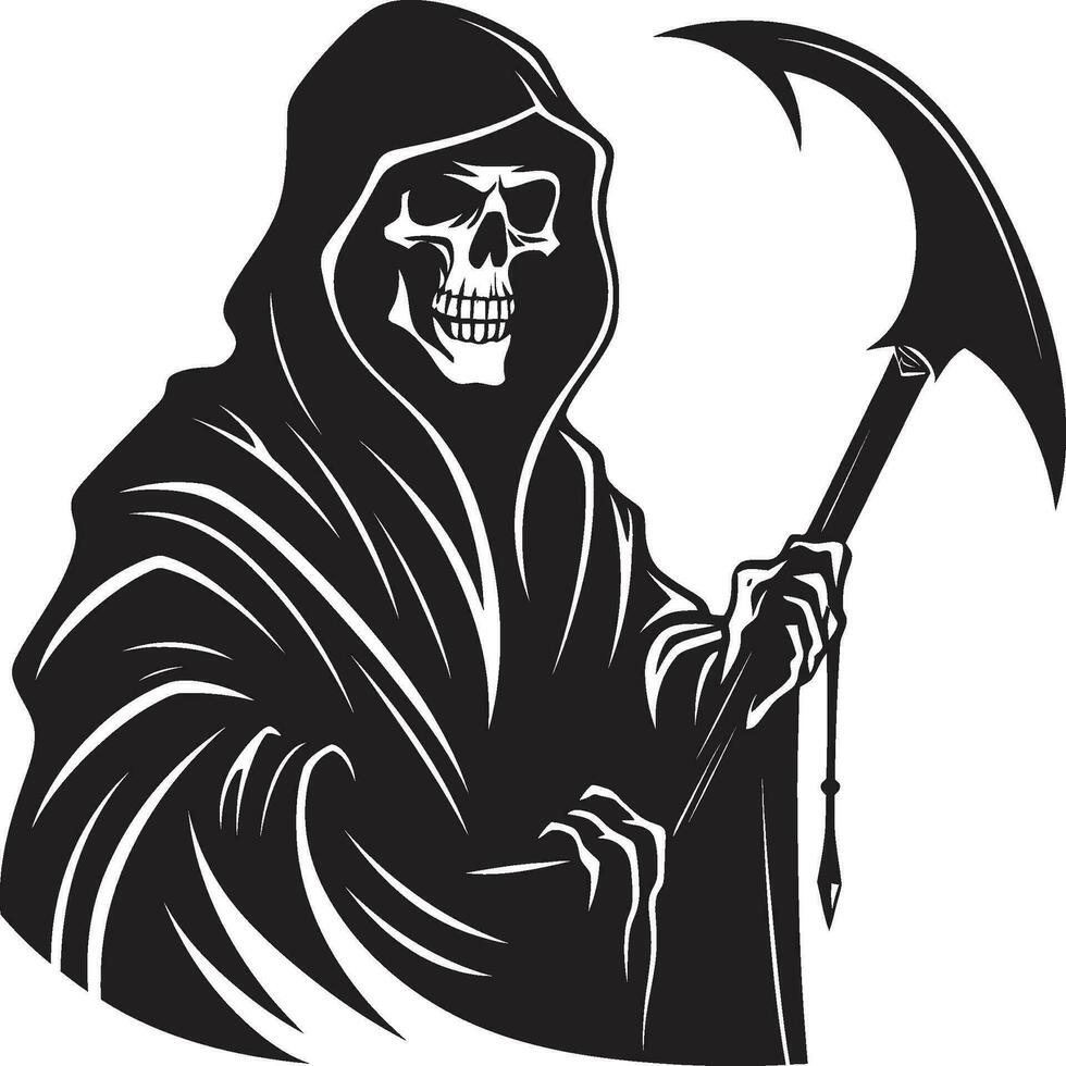 Eternal Passage Excellence Emblematic Symbol Icon of the Unseen Monochromatic Reaper Emblem vector