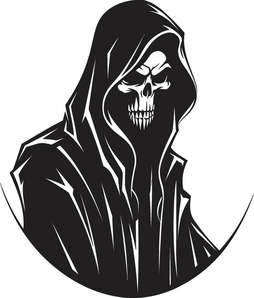 Eternal Silence Vector Reaper Logo Simplistic Transition of Souls Monochrome Symbol