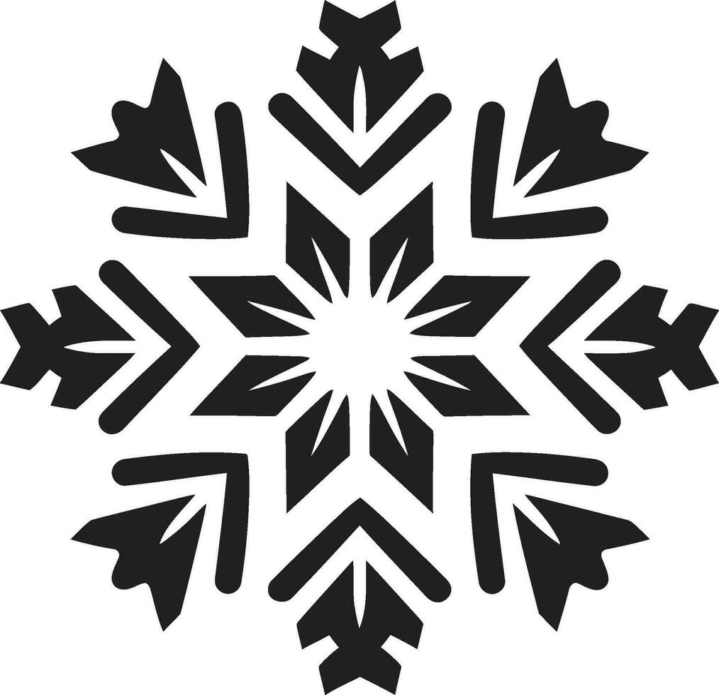 Serenade in Simplicity Black Snow Emblem Elegance in Frost Iconic Snow Symbol vector