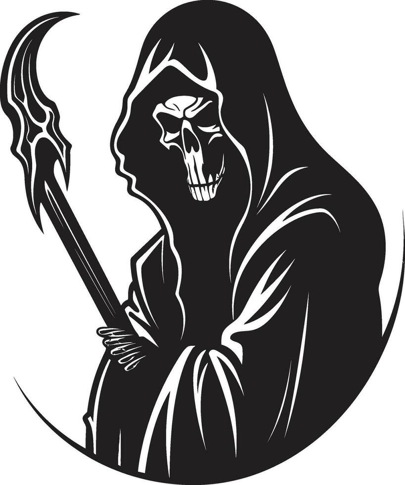 Eternal Silence Majesty Iconic Reaper Emblem Iconic Passage of the Beyond Monochromatic Icon vector