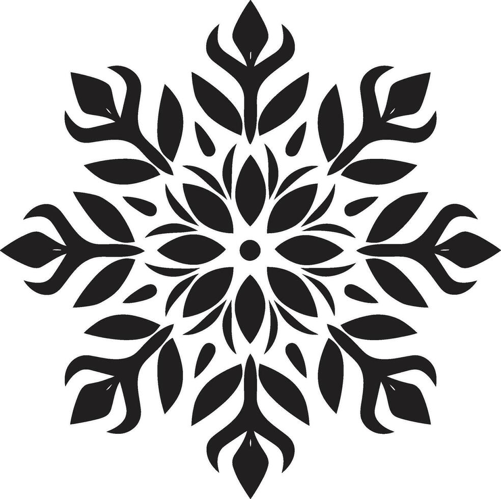 Icon of Icy Delight Snowflake Vector Logo Serenade in Simplicity Black Snow Emblem