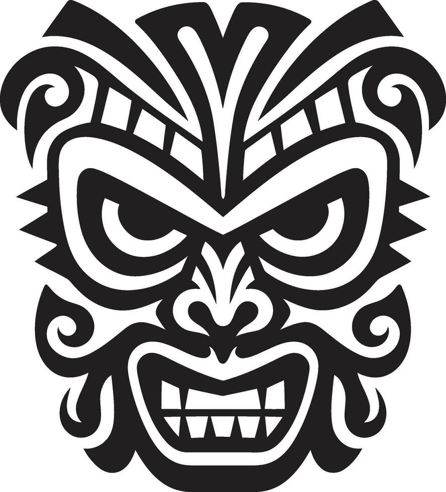 tribal majestad en monocromo emblemático diseño icónico patrimonio en negro monocromo emblema vector