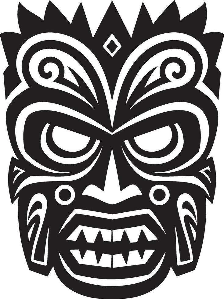 exótico elegancia elegante tribal tiki icono simplista tótem monocromo máscara silueta vector