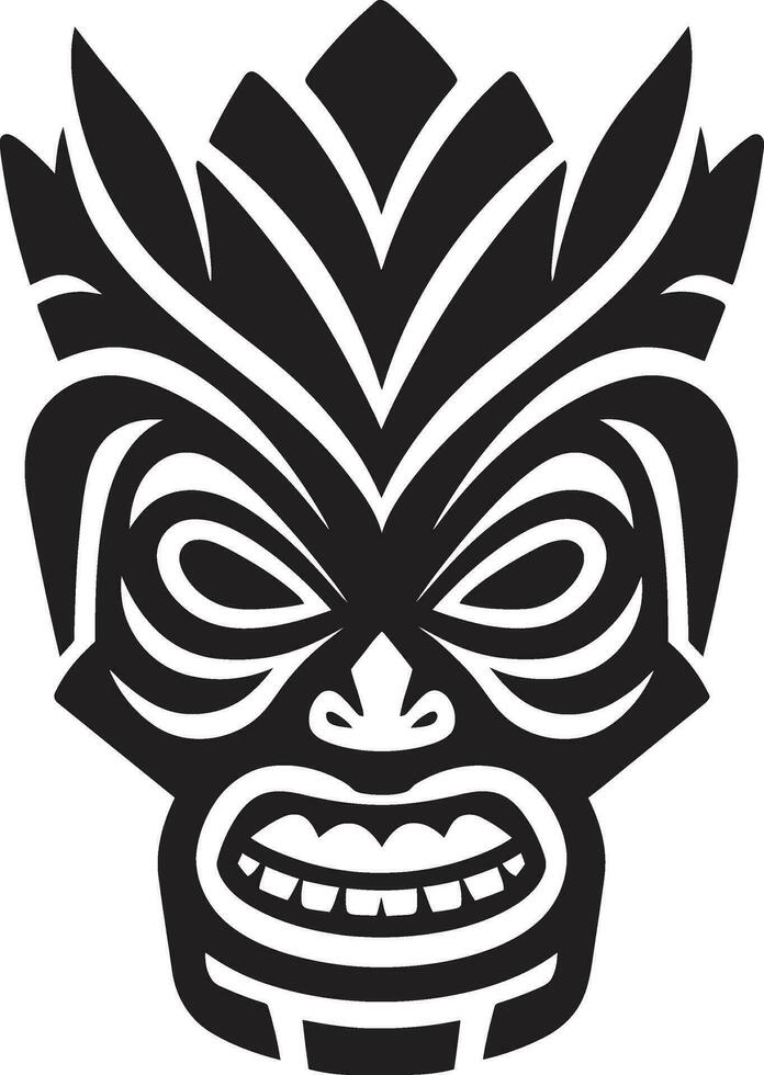 Totem Majesty Excellence Vector Tiki Icon Iconic Tradition in Monochrome Stylish Emblem