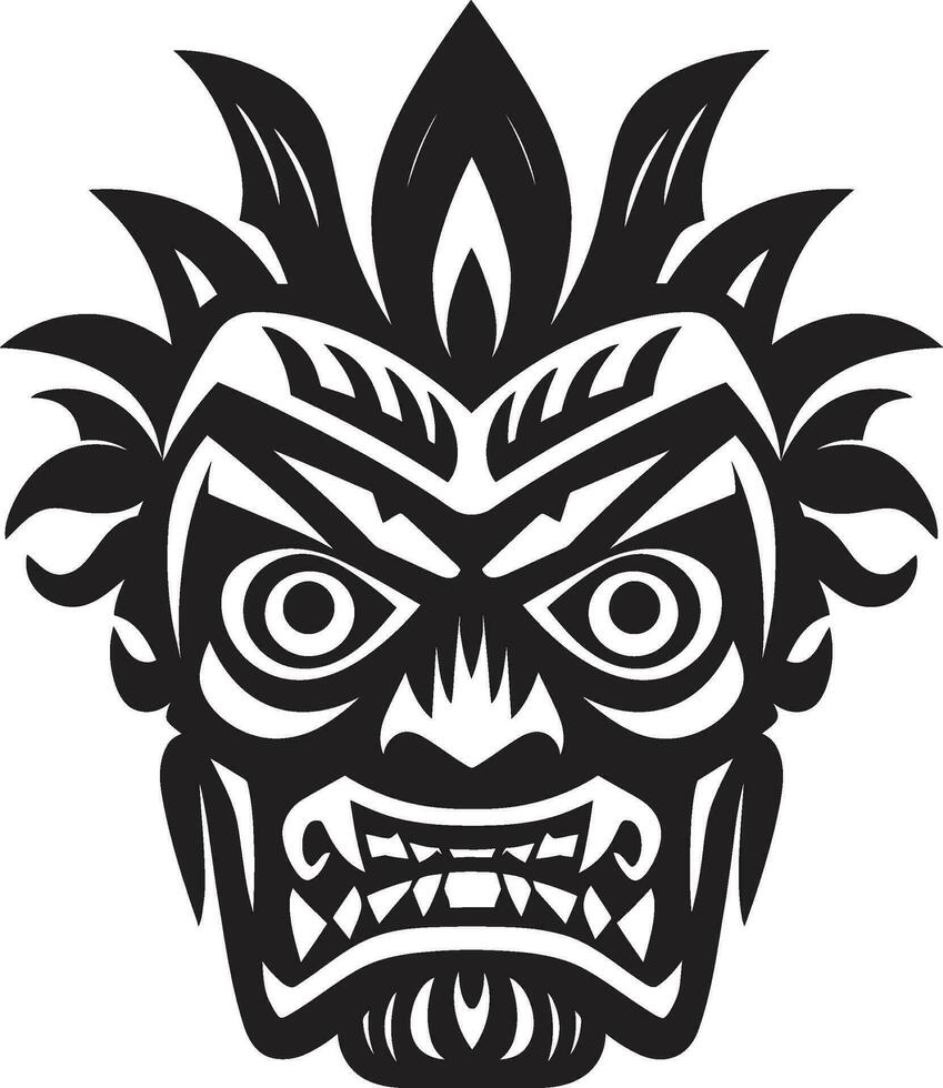 tribal tótem majestad vector emblema en negro icónico Arte de el indígena monocromo diseño
