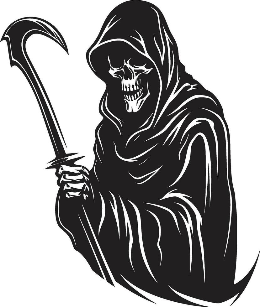 severo segador vector símbolo oscuro majestad alma coleccionistas icono elegante negro logo