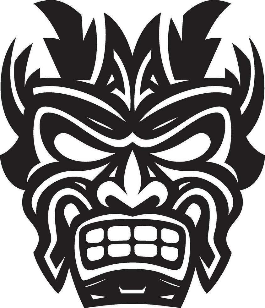 cultural silueta excelencia monocromo icono icono de antiguo tradiciones tribal tiki emblema vector