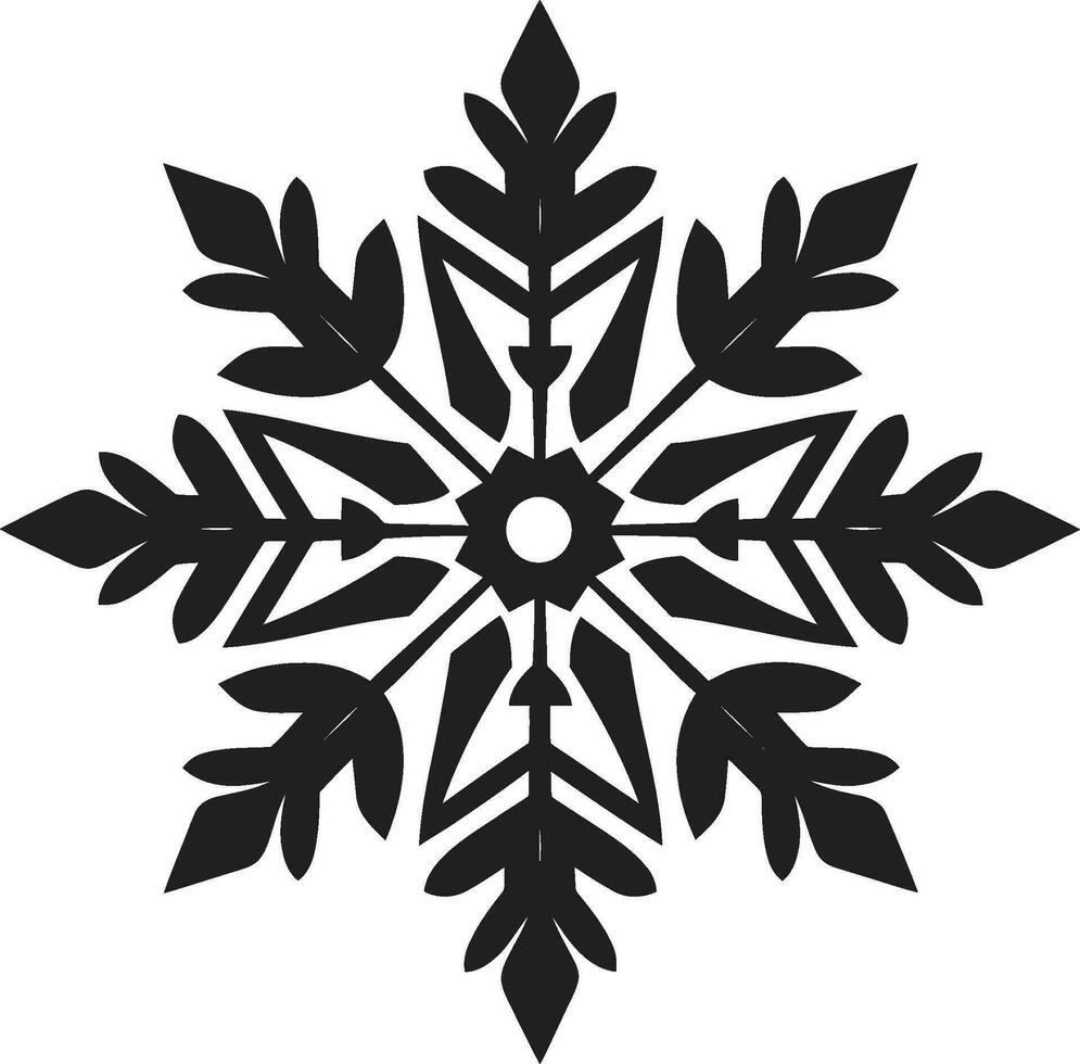 Natures Serenity Snow Symbol in Black Emblematic Frosty Charm Logo Design vector