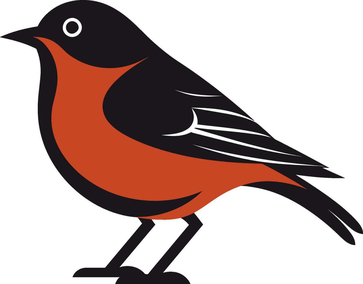 Graceful Songbird Stylish Robin Bird Logo Simplistic Elegance Bird Silhouette Icon vector