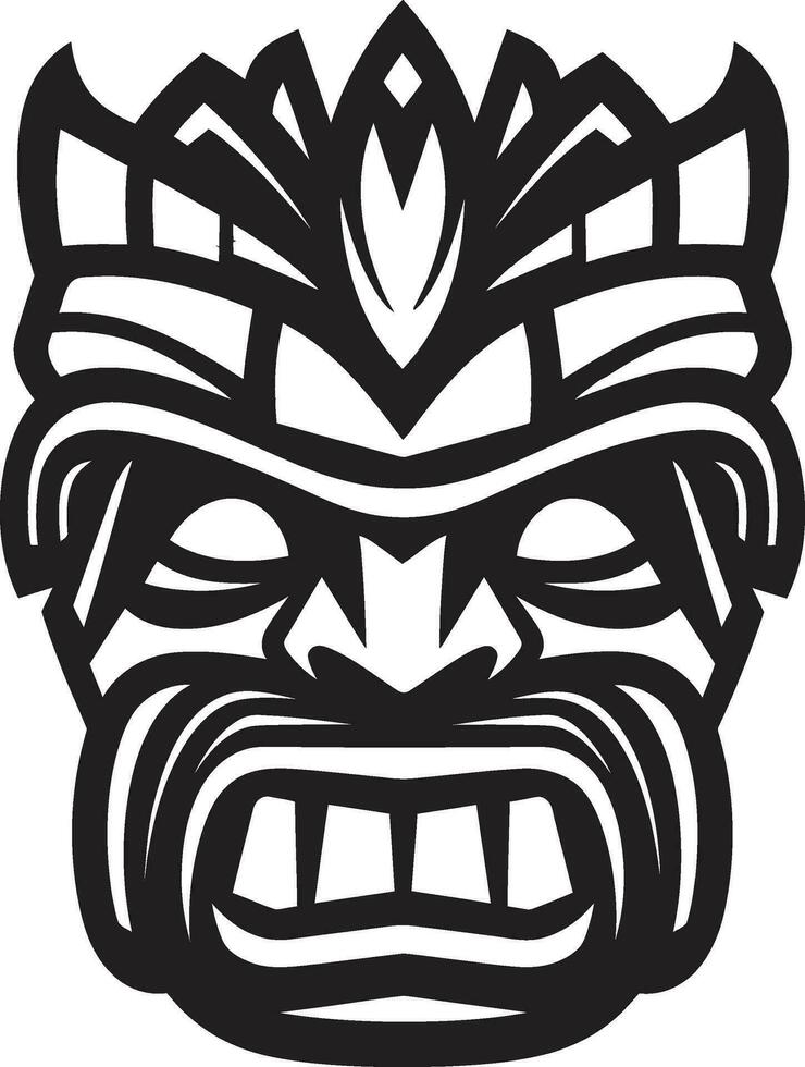 Timeless Tiki Excellence Black Logo Art Simplistic Totem Silhouette Emblematic Tiki Icon vector