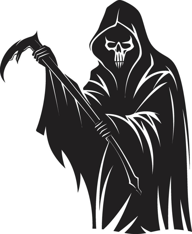 Serenitys Keeper Iconic Reaper Emblem Noble Passage in the Shadows Emblematic Design vector