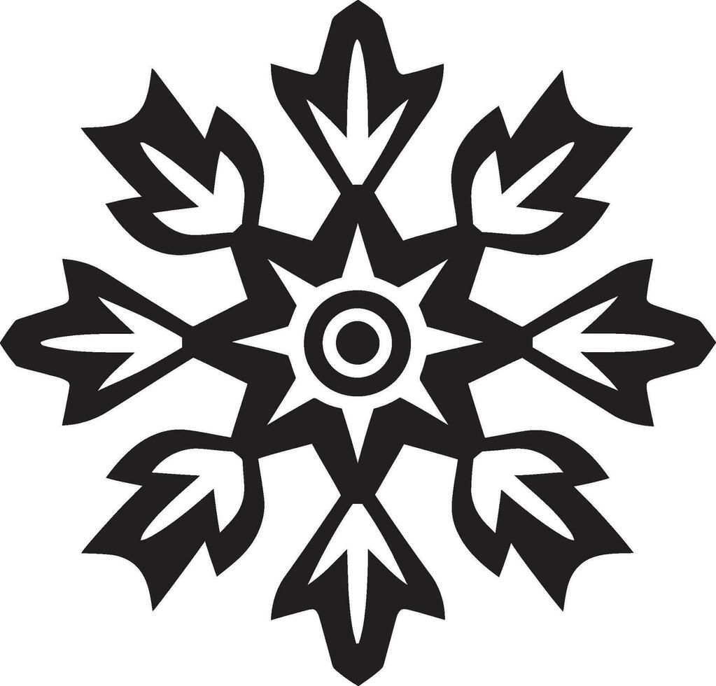 Serenade in Simplicity Black Snow Emblem Elegance in Frost Iconic Snow Symbol vector