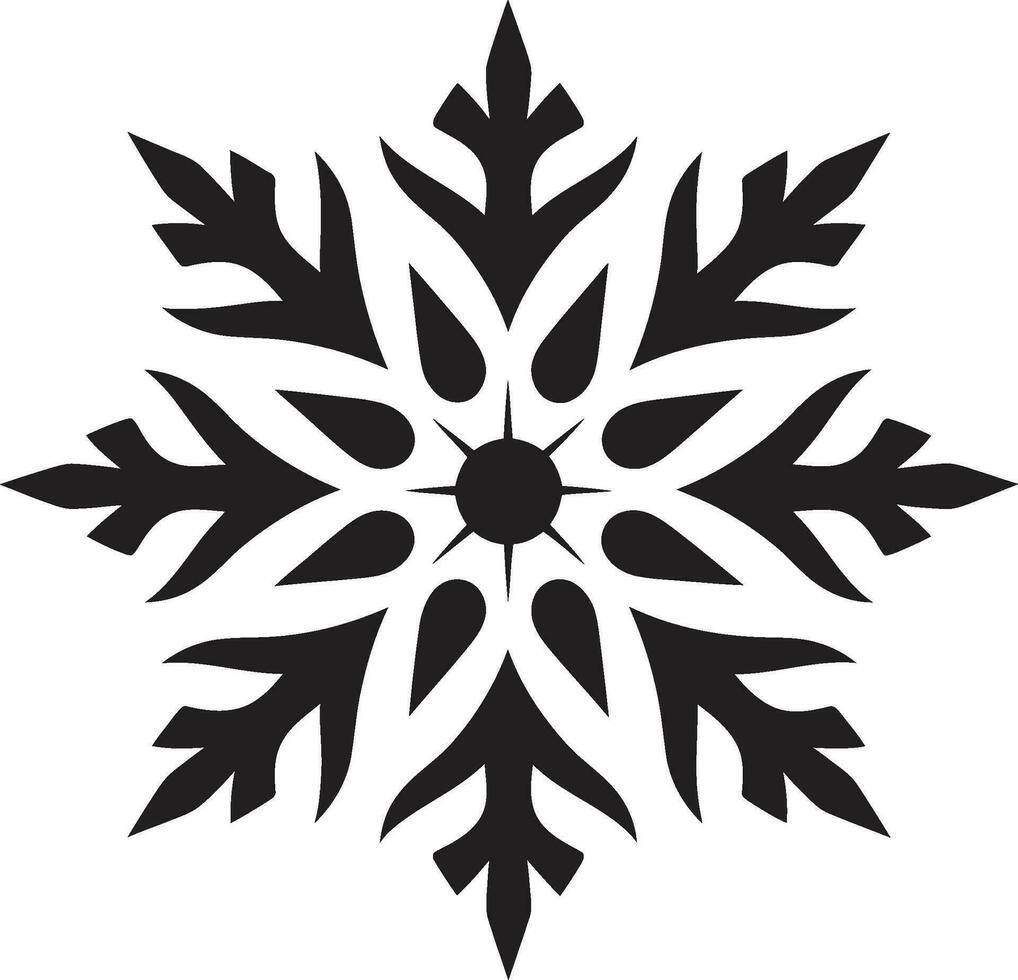 naturalezas serenidad nieve símbolo en negro emblemático escarchado encanto logo diseño vector