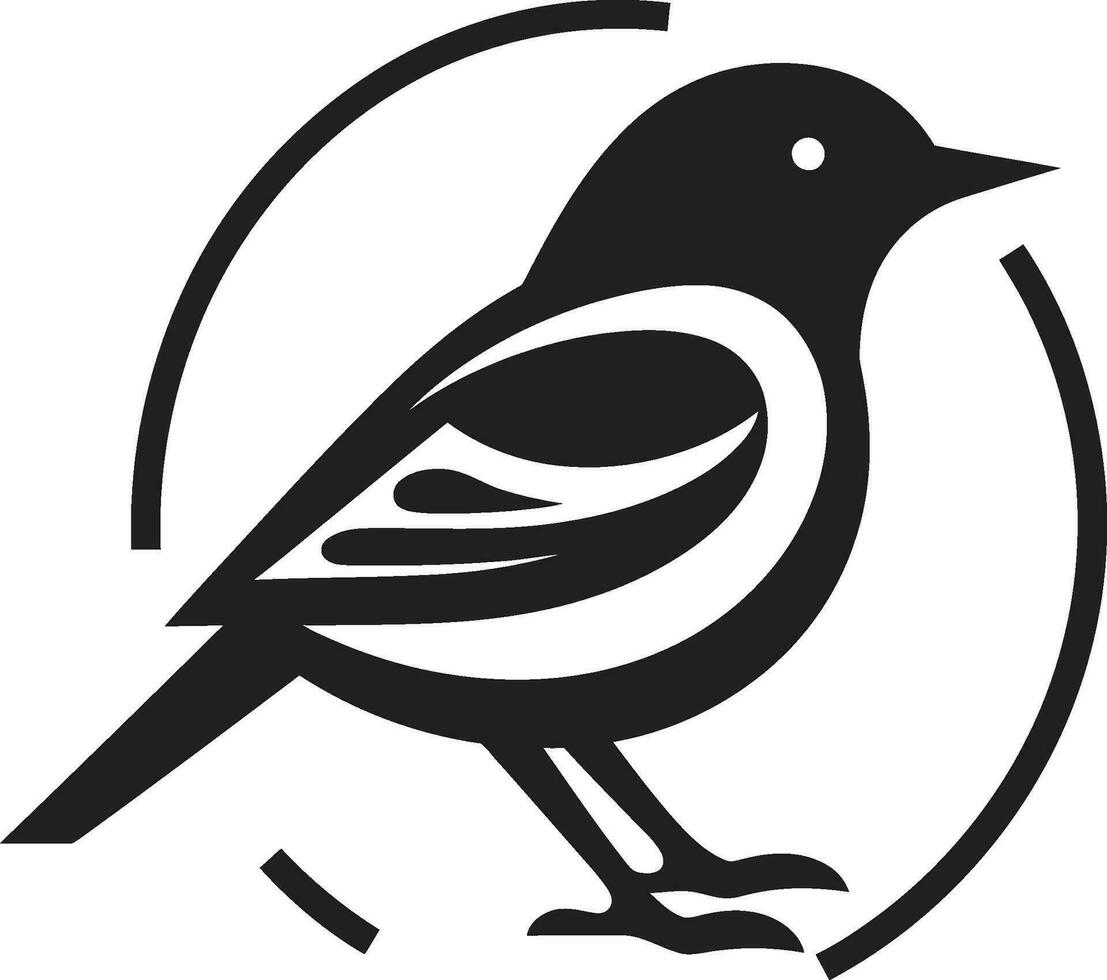 serenidad en monocromo Robin diseño icono noble guardián de naturaleza negro logo Arte vector