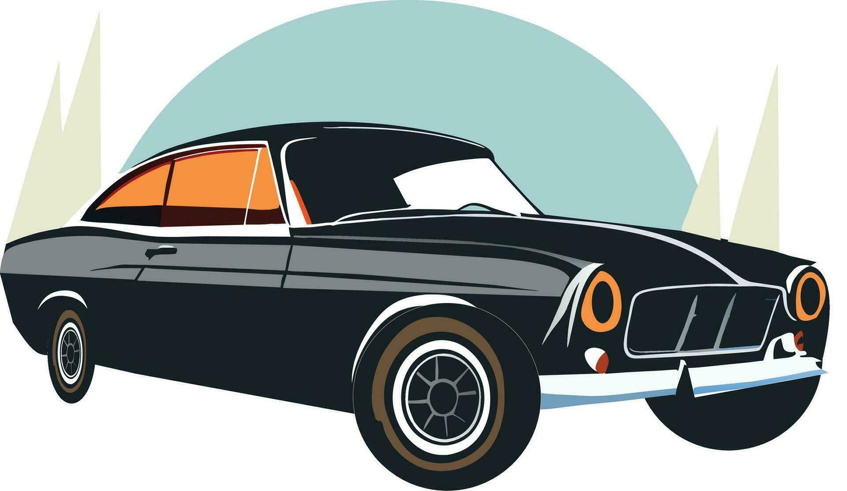 Classic Car illustration on white background vector