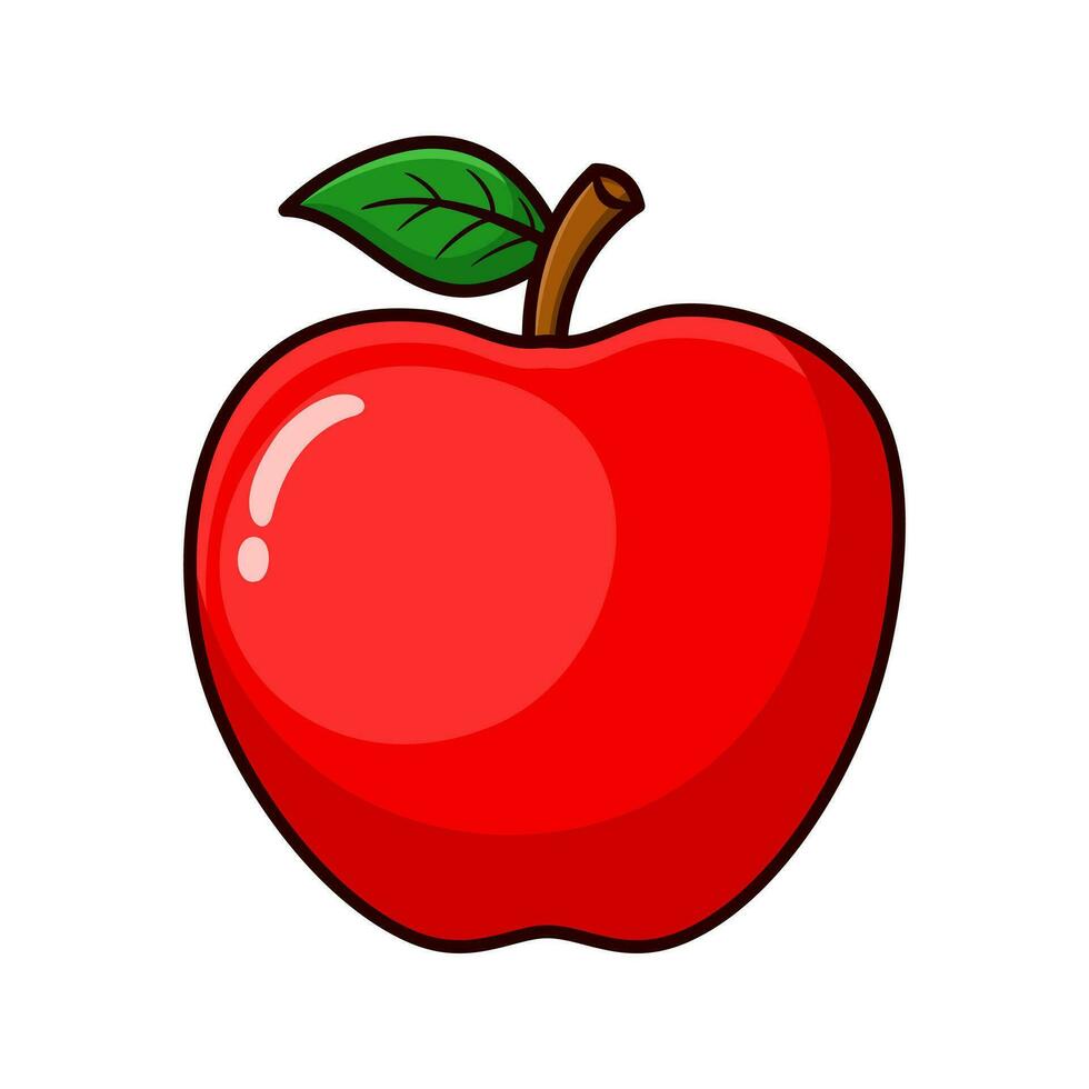 Vector apple fruit cartoon icon illustration. Food fruit icon concept isolated