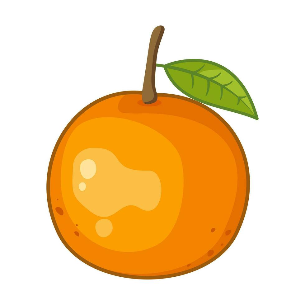 Vector orange fruit cartoon icon illustration. Food fruit icon concept isolated