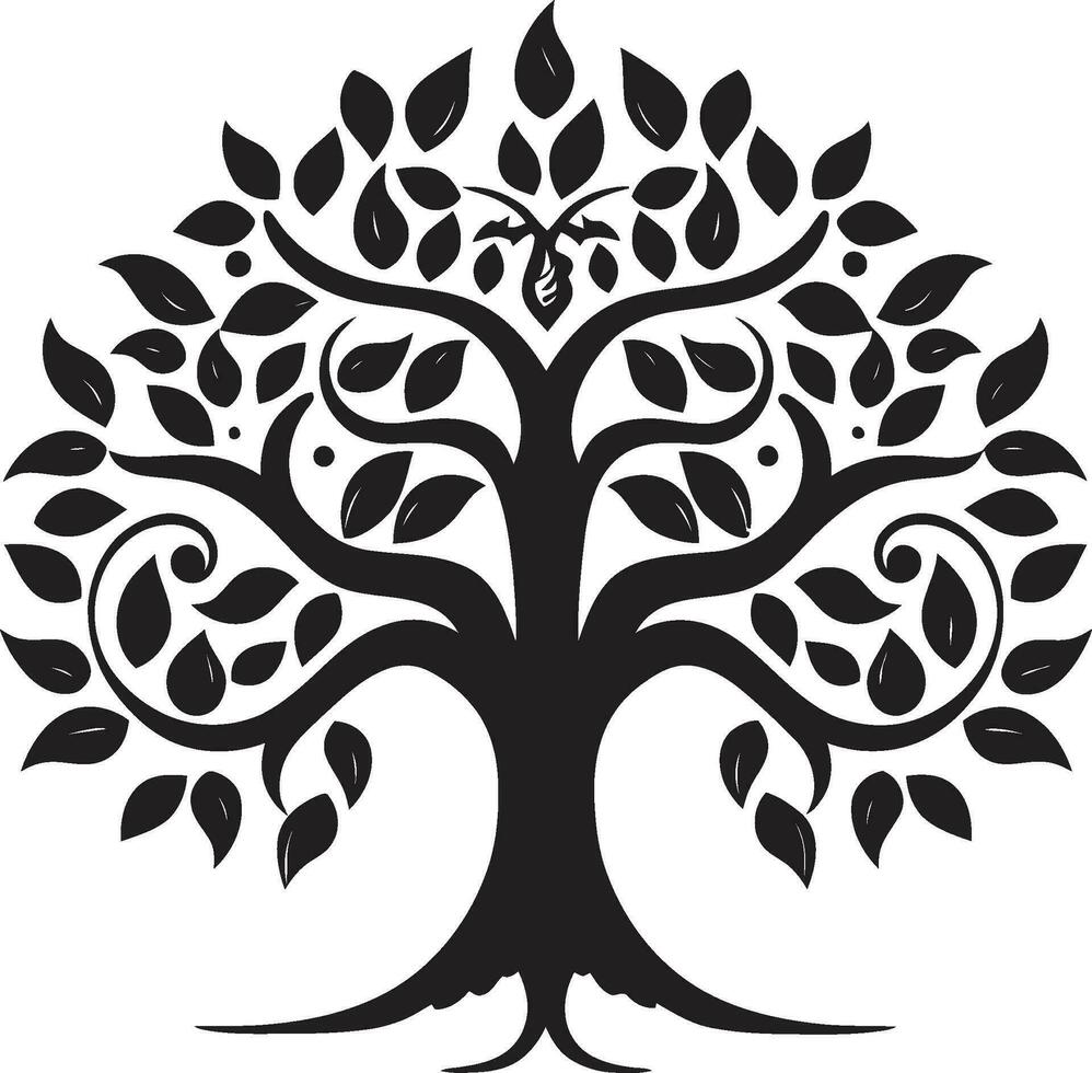 pabellón majestad en sencillez vector árbol icónico rama belleza monocromo diseño
