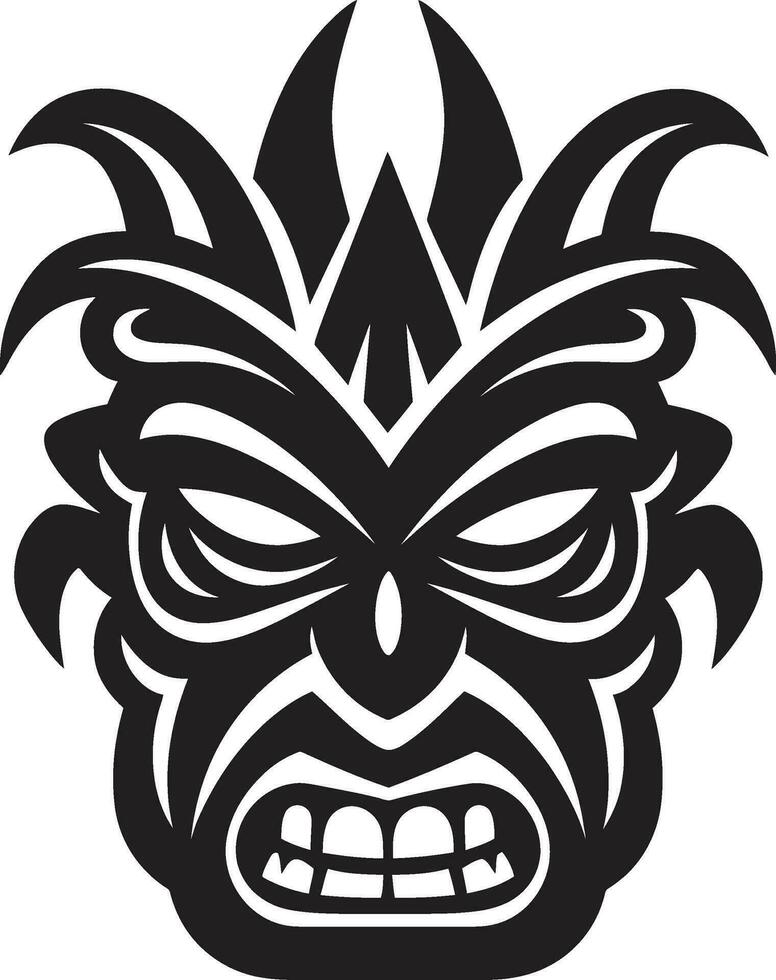 Timeless Tiki Excellence Black Logo Art Simplistic Totem Silhouette Emblematic Tiki Icon vector