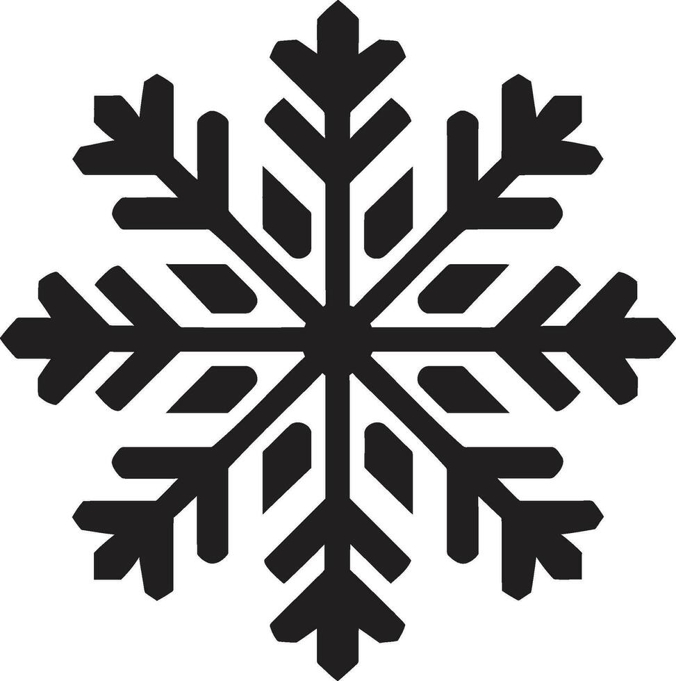 Timeless Elegance Stylish Snowflake Icon Simplistic Bloom Monochromatic Flower Silhouette vector