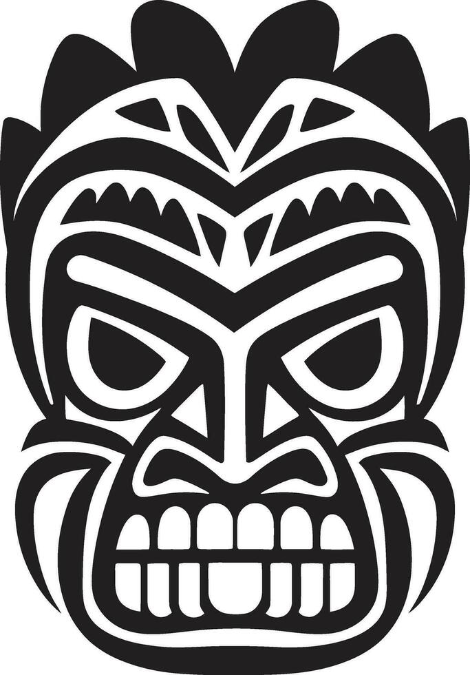 elegancia en tribal legado icónico tiki símbolo emblema de antiguo cultura minimalista diseño vector