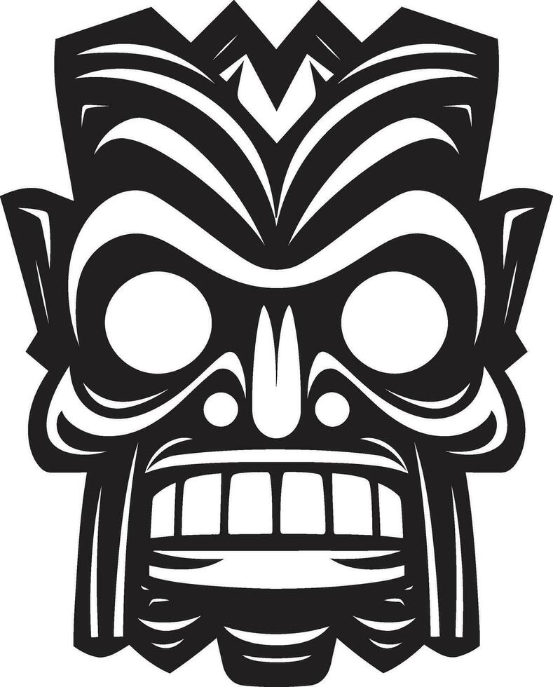 Tribal Majesty in Serenity Stylish Vector Emblem Iconic Totem Ambassador Emblematic Design with Tiki Mask