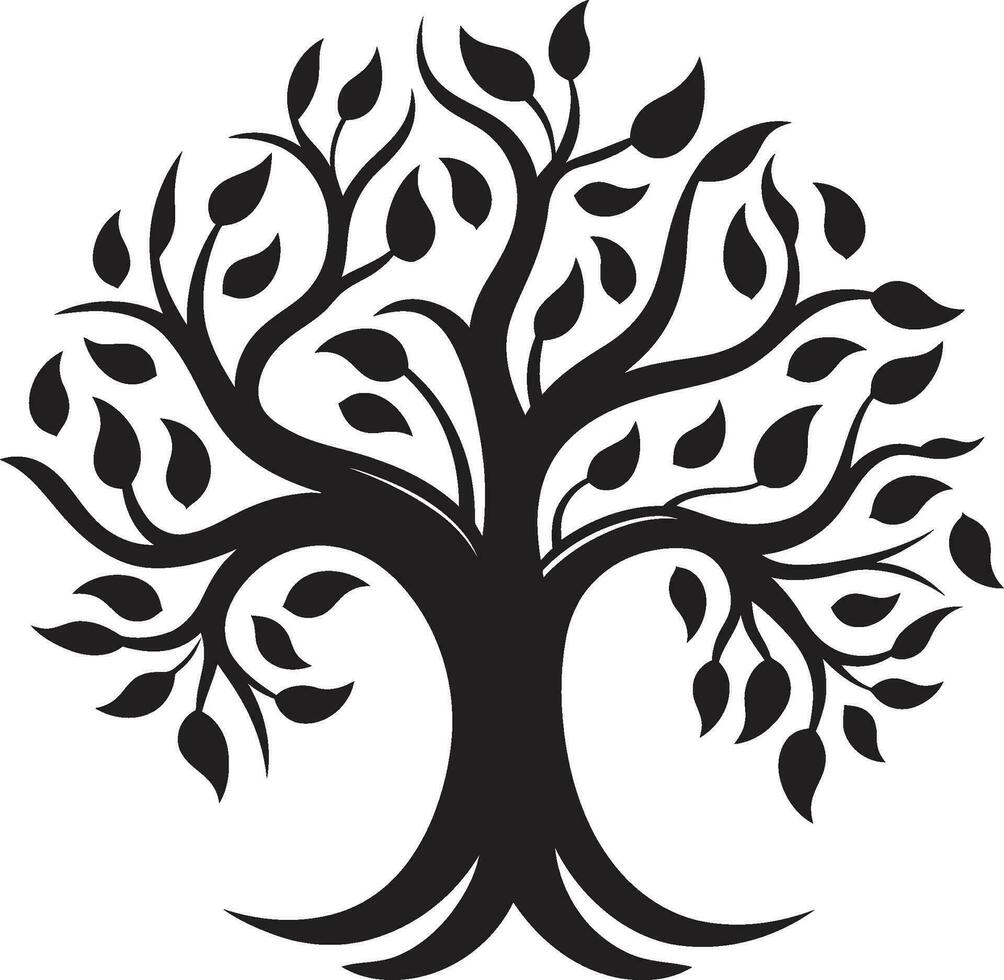 Noble Guardian of Forests Monochrome Emblem Canopy Majesty in Simplicity Vector Tree