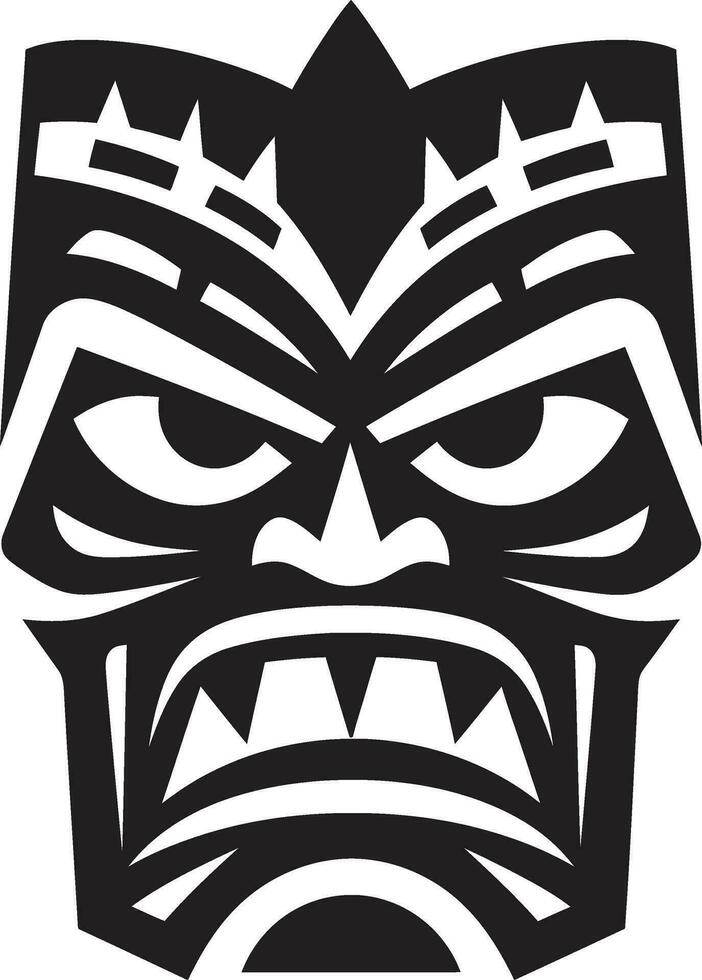 Noble Guardian of Culture Black Vector Design Simplistic Essence of Tradition Tiki Mask Icon