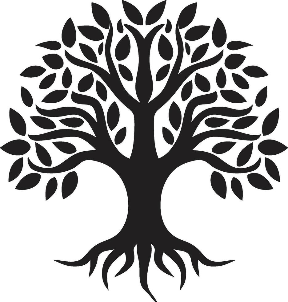 Iconic Branch Beauty Monochromatic Design Timeless Tree Excellence Black Logo Art vector