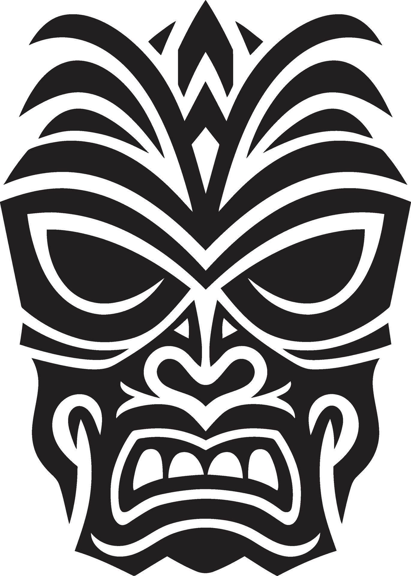Majestic Tiki Heritage Logo Design with Black Tiki Mask Regal Emblem of 