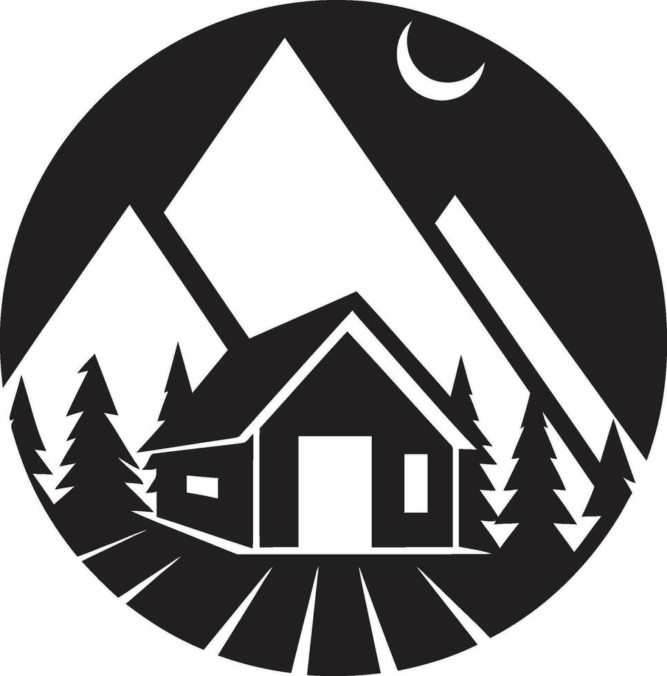 Minimalistic Villa Majesty Black Property Design Iconic Urban Living Villa Symbol vector