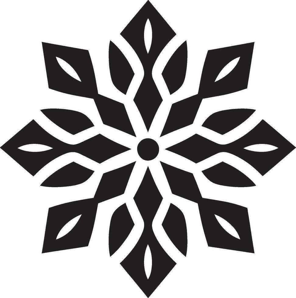 Noble Guardian of Frost Monochrome Emblem Design Serenade of the Snowflakes Modern Vector Snow
