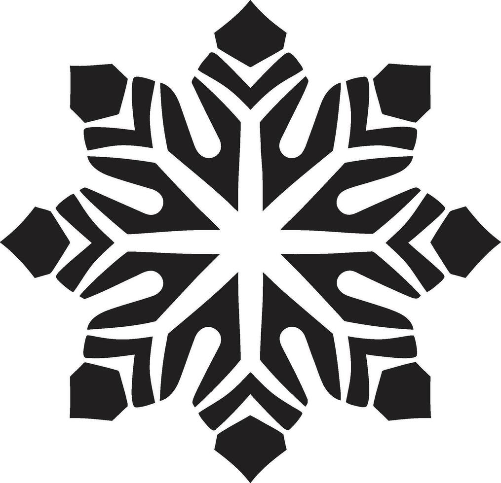 Frosty Majesty in Monochrome Emblematic Design Iconic Beauty in Snow Monochromatic Emblem vector