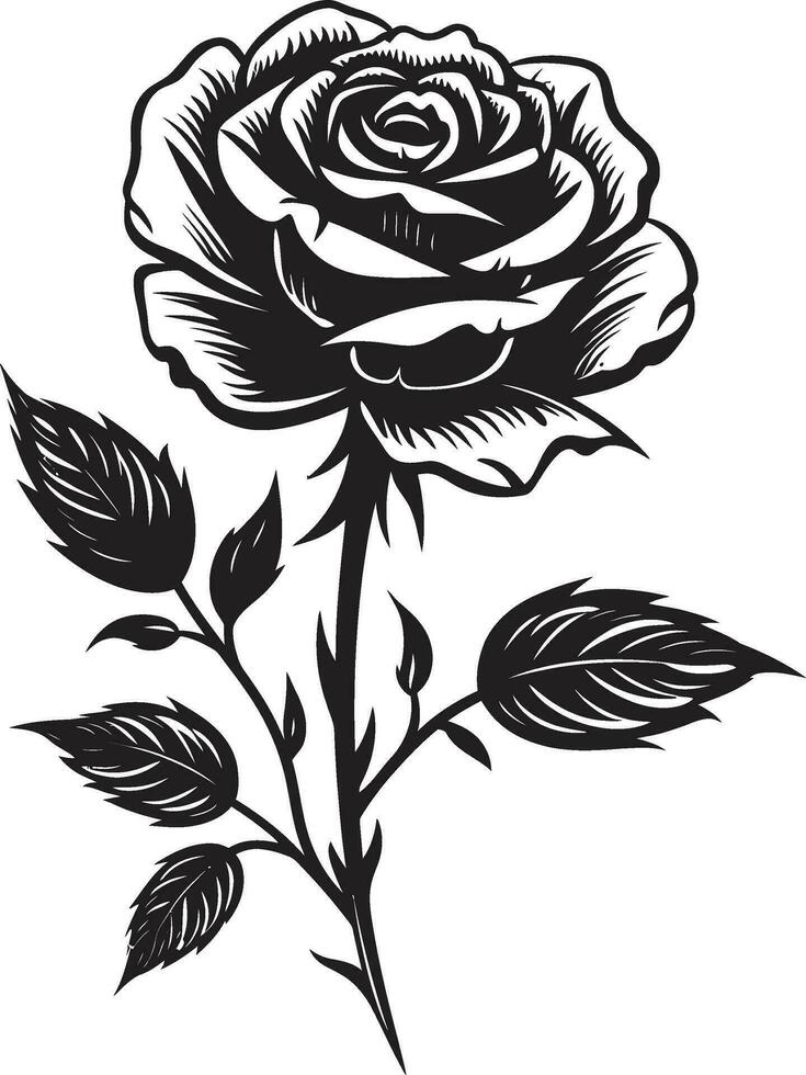 floral elegancia icónico monocromo Rosa vector rosado majestad negro Rosa logo silueta