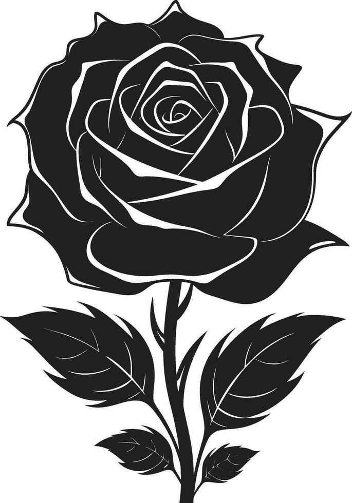 Noble Guardian of Love Monochrome Emblem Floral Majesty in Simplicity Vector Rose