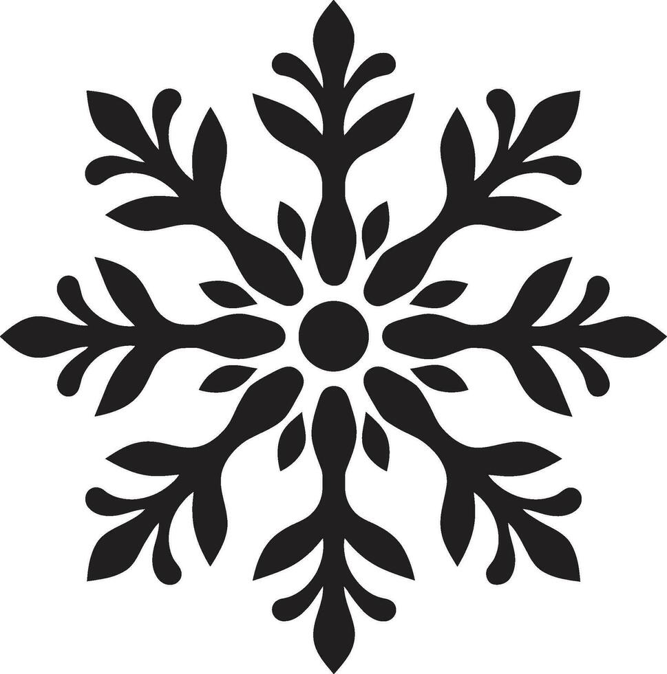 Elegant Symbol of Winters Beauty Monochrome Design Serenity in Snow Silhouettes Emblematic Emblem vector