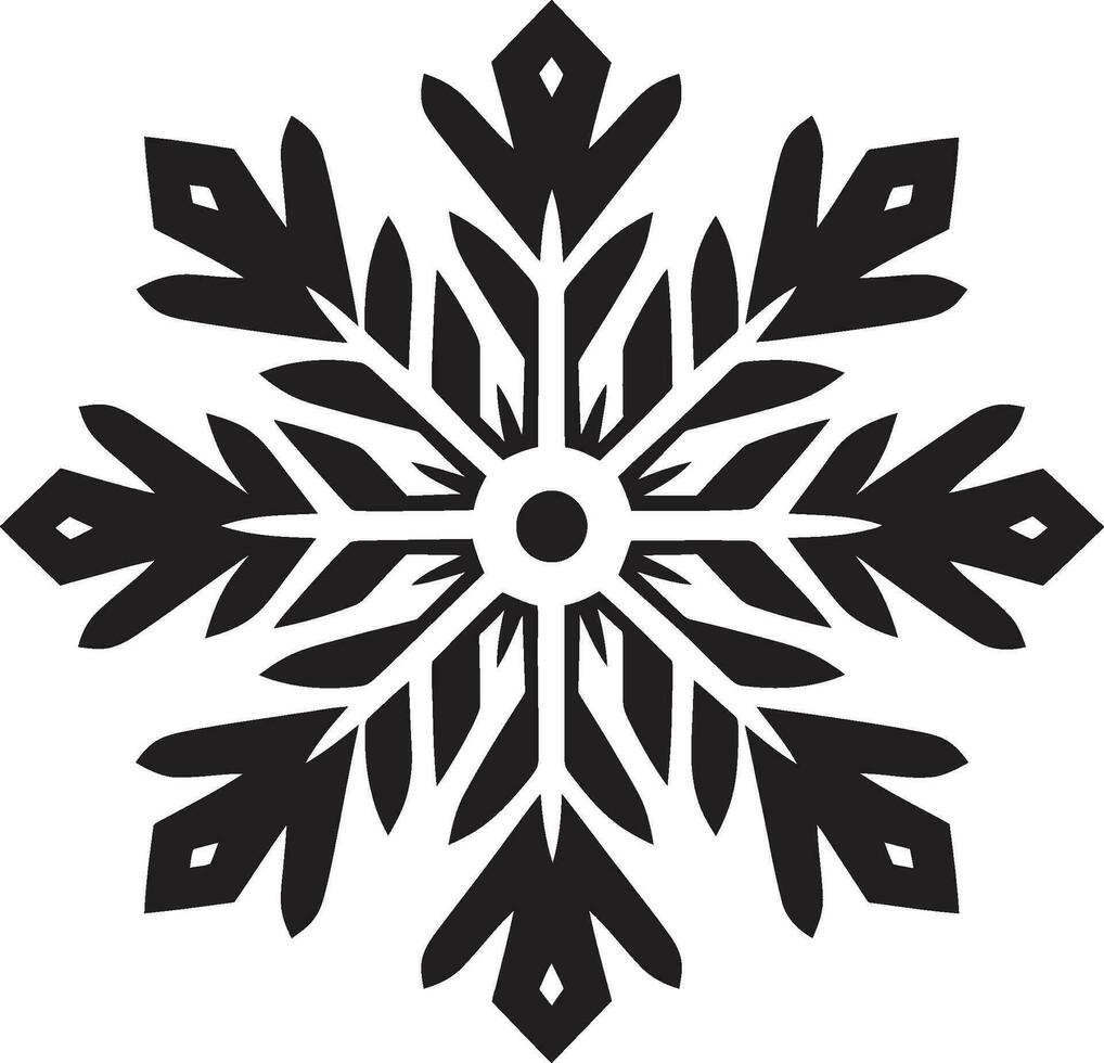 Symbol of Winters Excellence Snow Vector Icon Frost in Monochrome Emblematic Snow Art