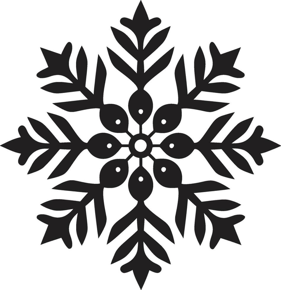 Regal Elegance in Monochrome Vector Snow Art Serenade in Black and White Emblematic Emblem
