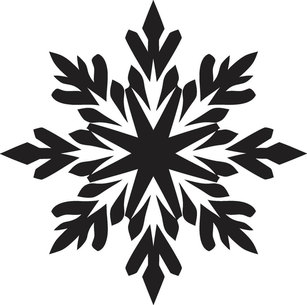 Serenity in Snowfall Monochrome Emblem Symbol of Winters Excellence Snow Vector Icon